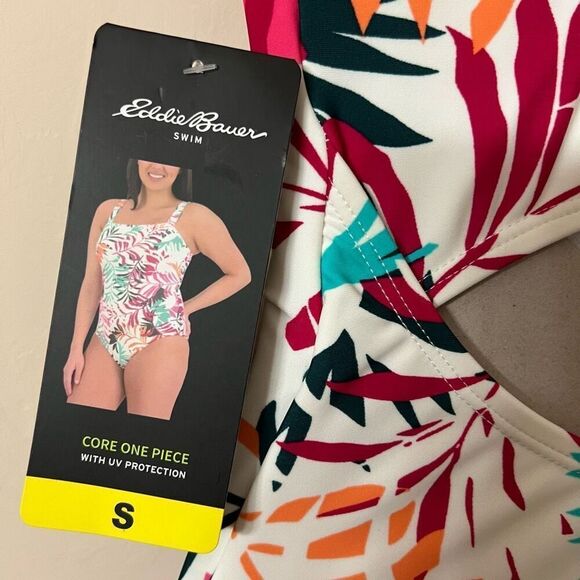 NWT Eddie Bauer One Piece Swimsuit Women’s Small Shelf Bra Adjustable Straps New - Picture 11 of 16